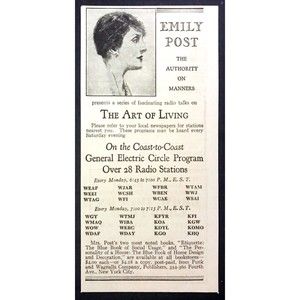 1932 Emily Post photo "The Authority on Manners" Radio Show vintage print ad